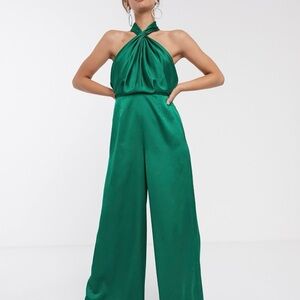 Silk Ruched Halter Jumpsuit from ASOS